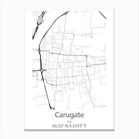 Carugate,Italy Minimalist Map Canvas Print