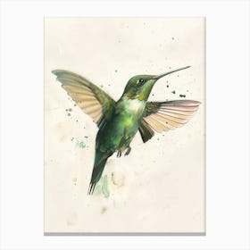 Hummingbird Pastel Watercolour 4 Stampe su tela