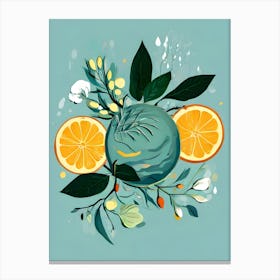 Oranges And Leaves 1 Canvas Print