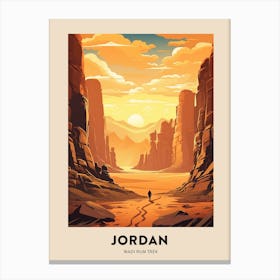 Wadi Rum Trek Jordan 2 Vintage Hiking Travel Poster Canvas Print