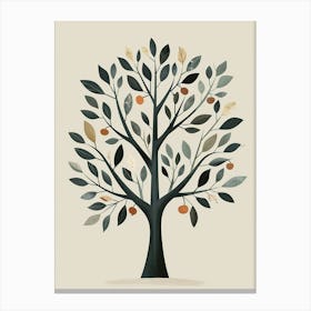 Apple Tree Minimal Japandi Illustration 5 Canvas Print