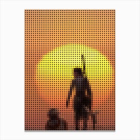 Star Wars The Force Awakens In A Pixel Dots Art Style Canvas Print