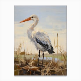 Bird Painting Stork 2 Canvas Print
