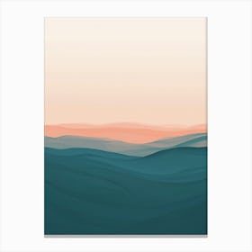 Quiet Abstract sea Landscape watercolor art Canvas Print