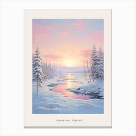 Dreamy Winter Painting Poster Rovaniemi Finland 3 Canvas Print