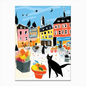 The Food Market In Oslo 4 Illustration Canvas Print