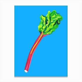 Rhubarb Stick Light Blue Canvas Print