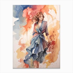 Watercolor Of A Woman 3 Canvas Print
