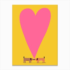 Dogs In Love Canvas Print