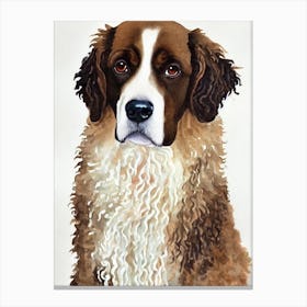 American Water Spaniel Watercolour dog Canvas Print