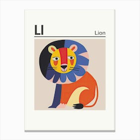 Animals Alphabet Lion 3 Canvas Print