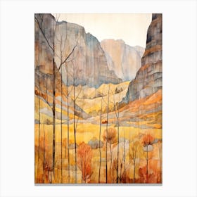Autumn National Park Painting Yosemite National Park California Usa 6 Canvas Print