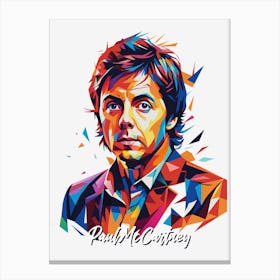 The Beatles Paul Mccartney 01 Portrait Music Icon WPAP Pop Art Style Canvas Print