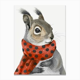 Squirrel In Scarf 1 Canvas Print