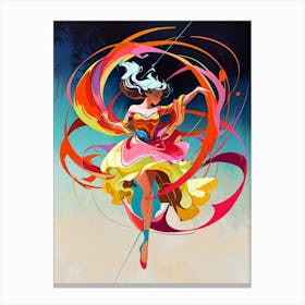 Dancer In A Colorful Dress Canvas Print