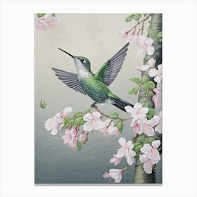 Ohara Koson Inspired Bird Painting Hummingbird 3 Canvas Print