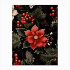 Christmas Poinsettia flowers Canvas Print