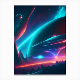 Stellar Wind Neon Nights Space Canvas Print