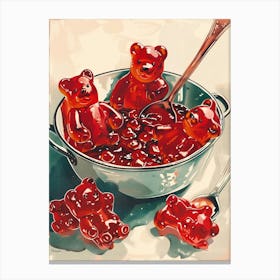 Red Gummy Bears Vintage Advertisement Illustration 1 Canvas Print