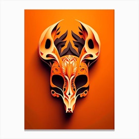 Animal Skull Orange 8 Mexican Canvas Print
