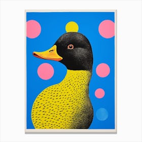 Black Abstract Geometric Duck Risograph Inspired Print 5 Canvas Print