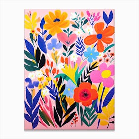 Radiant Blossoms; Matisse Style Whimsical Ensemble Canvas Print