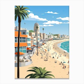 Venice Beach California, Usa, Graphic Illustration 1 Canvas Print