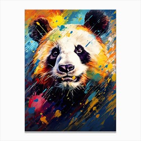 Panda Art In Abstract Expressionism Style 3 Canvas Print