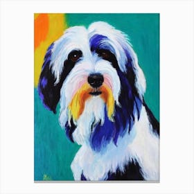 Bearded Collie Fauvist Style dog Canvas Print