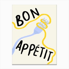 Bon Appetit Cream Canvas Print