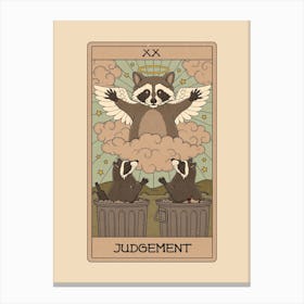 Judgement   Racoons Tarot Canvas Print
