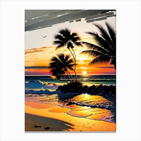 Sunset beach Canvas Print