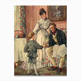 Vintage Family Antique Father Mother Boy Canvas Print