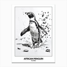 Penguin Playing Poster 2 Canvas Print