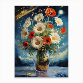 Poppies In A Vase Canvas Print