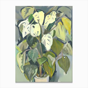 Philodendron Impressionist Abstract 1 Canvas Print