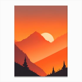 Misty Mountains Vertical Composition In Orange Tone 13 Canvas Print