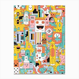 Doodle Pattern Canvas Print