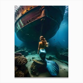 Mermaid Under The Sea-Reimagined 5 Canvas Print