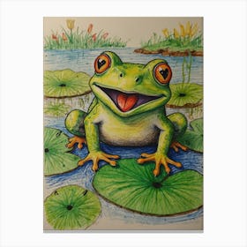 Frog In The Pond 1 Canvas Print