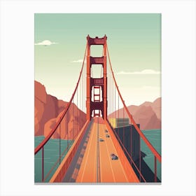 The Golden Gate San Francisco Travel Illustration 2 Canvas Print