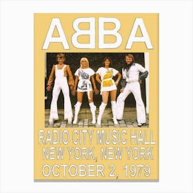 Abba Concert 1979 New York City Poster Canvas Print