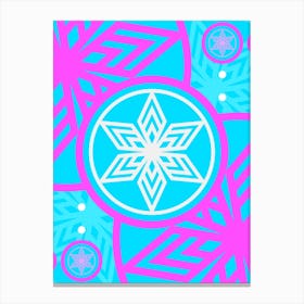 Geometric Glyph in White and Bubblegum Pink and Candy Blue n.0055 Canvas Print