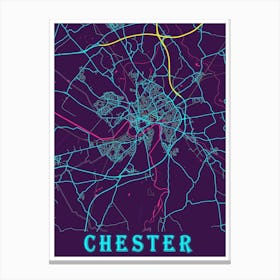 Chester Map Poster 1 Canvas Print