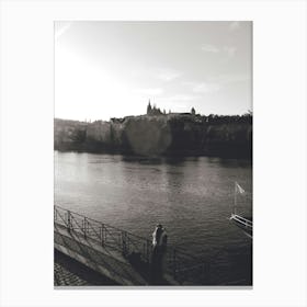 Couple On Vltava River - Prague Canvas Print