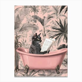 Cat In Bathtub 2 Canvas Print