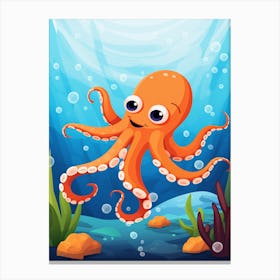 Common Octopus Kids Illustration 3 Canvas Print