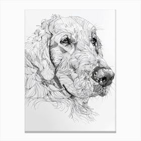Golden Retriever Dog Line 3 Canvas Print