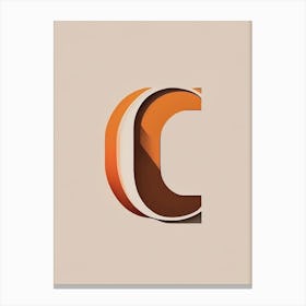 C, Letter, Alphabet Retro Minimal Canvas Print