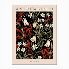 Snowdrop 4 Winter Flower Market Poster Canvas Print